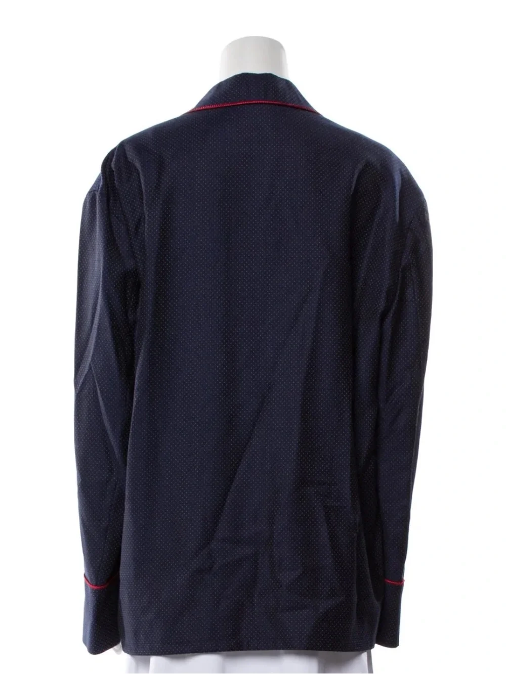 Gucci Navy Jacket with Red Piping and Embroidered Chest Motif